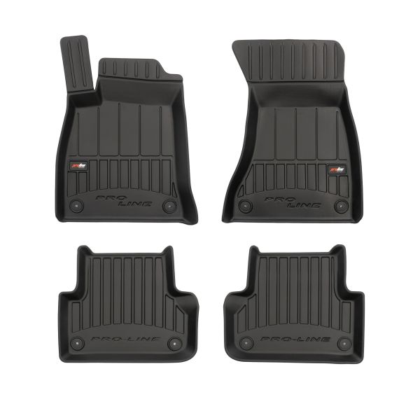Set Covorase Auto Si Tavita Portbagaj AUDI A4 B9 (8W2, 8WC) din 2015-2021, Cauciuc, Protectie Porbagaj, 4x Stickere auto cu AUDI