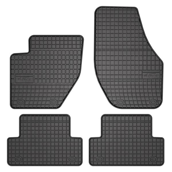 Set 5 covorase auto VOLVO V40 Hatchback (525) din 2006-2013, cu covoras tunel median, cauciuc, 4x Stickere auto cu VOLVO