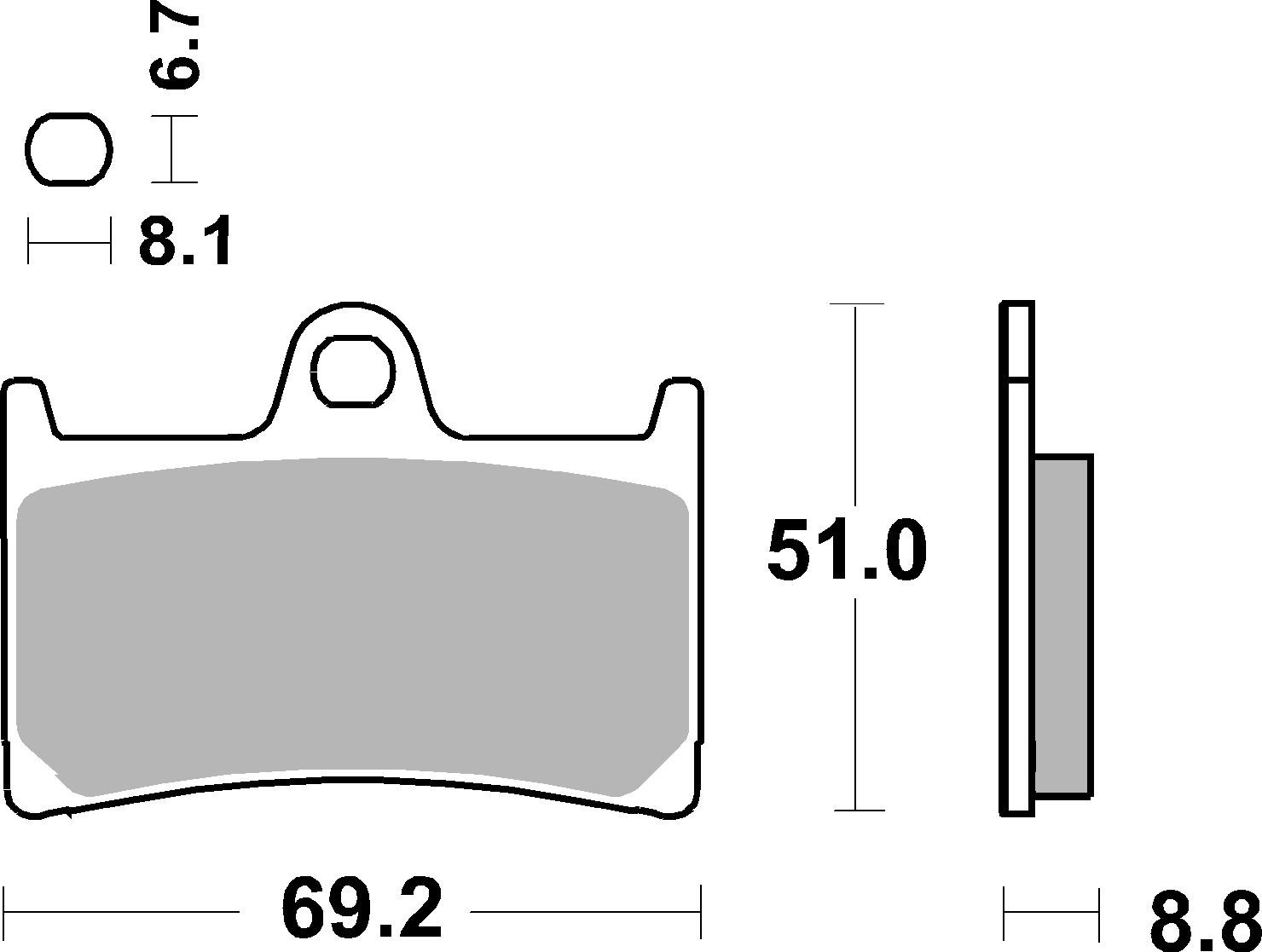 BREMBO sada brzdových destiček, kotoučová brzda YAMAHA BT 1100 (BULLDOG) 02-06, FJR 1300 A (ABS) 01-05, FZ1 1000 N, N ABS, S ABS (FAZER), S 06-12, FZ6 600 S2 07-10, FZR 400 RR 92, FZS 1000 (FAZER), 600 (FAZER) 99-05, MT-01 1700 05-06, MT-07 700 A MOTO CAG