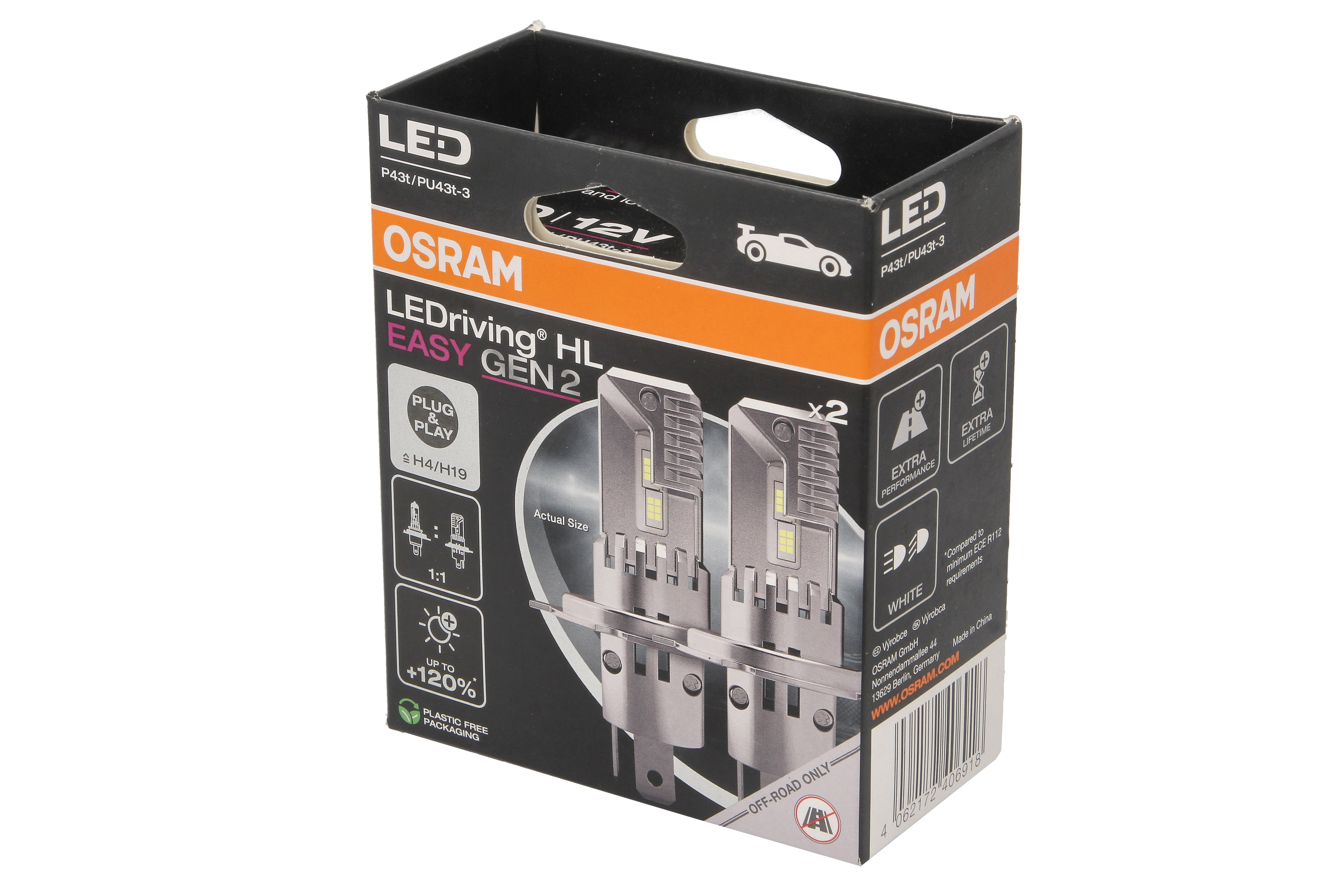 LED лампочка (Набір 2шт) LED 12В 24/22Вт P43T без гомологічного сертифікату LEDriving HL EASY GEN 2, білий 6500K фото 2