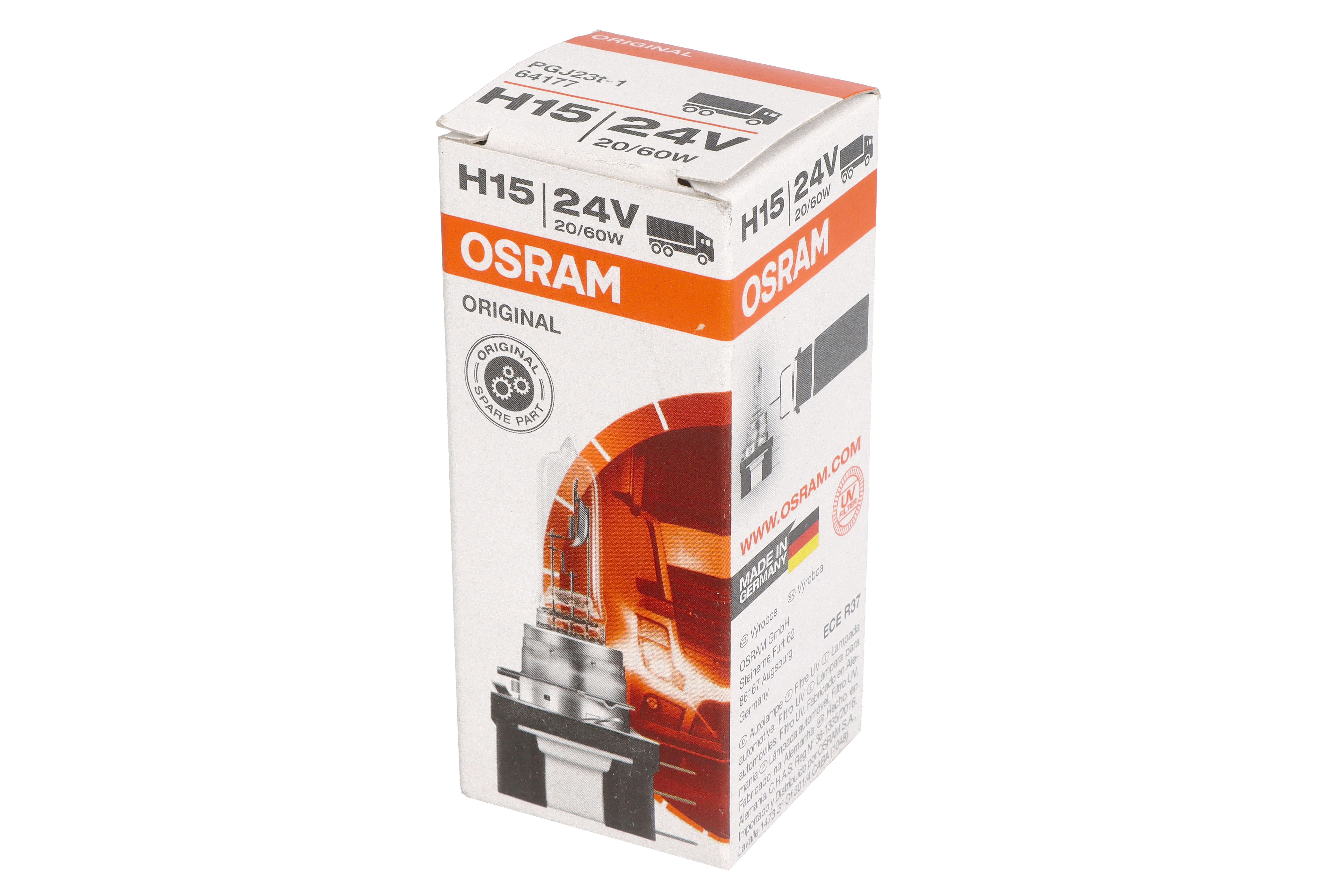 Автолампа галогенова 60/20W H15 24V 60/20W PGJ23T-1/ORIGINAL LINE OSRAM (64177) osram фото 4