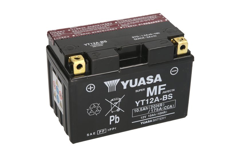 YUASA startovací baterie APRILIA TUONO 1100 V4R, 1100 V4 RR, 1100 V4R (FACTORY), 1000 V4R, 1100 V4R RR, 1000R, 1100 V4 FACTORY 00-17, DUCATI HYPERMOTARD 939 SP 16-19, HUSQVARNA SVARTPILEN 701 19, KAWASAKI ER-6F 650 ABS 12-16, EX 650 R (NINJA) 11-17, J125 