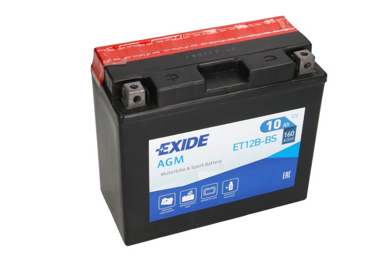 EXIDE startovací baterie APRILIA SCARABEO 250 IE 06-08, SPORTCITY 200, 200 (CUBE), 125, 250I.E. 04-09, BENELLI ADIVA 125 AC 01-05, LE 900 LE, LE (TORNADO) 02-04, TRE 900 (TORNADO), RS 03-06, DUCATI 1098 1098 S BIPOSTO, S, R 07-10, 1198 1198 S, R CORSE, SP