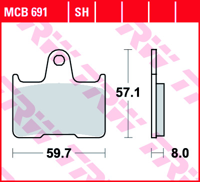 TRW MOTO sada brzdových destiček, kotoučová brzda HONDA CB 400 (SUPER FOUR) 99-04, KAWASAKI GTR 1400 (GRAND TOURER), (ABS) 07-17, ZX-14R 1400 (NINJA), ABS (NINJA) 06-20, ZX-7RR 750 N (NINJA) 96-99, ZZR 1400 A, (PERFORMANCE), D, ABS, (SPECIAL EDITION) 06-1