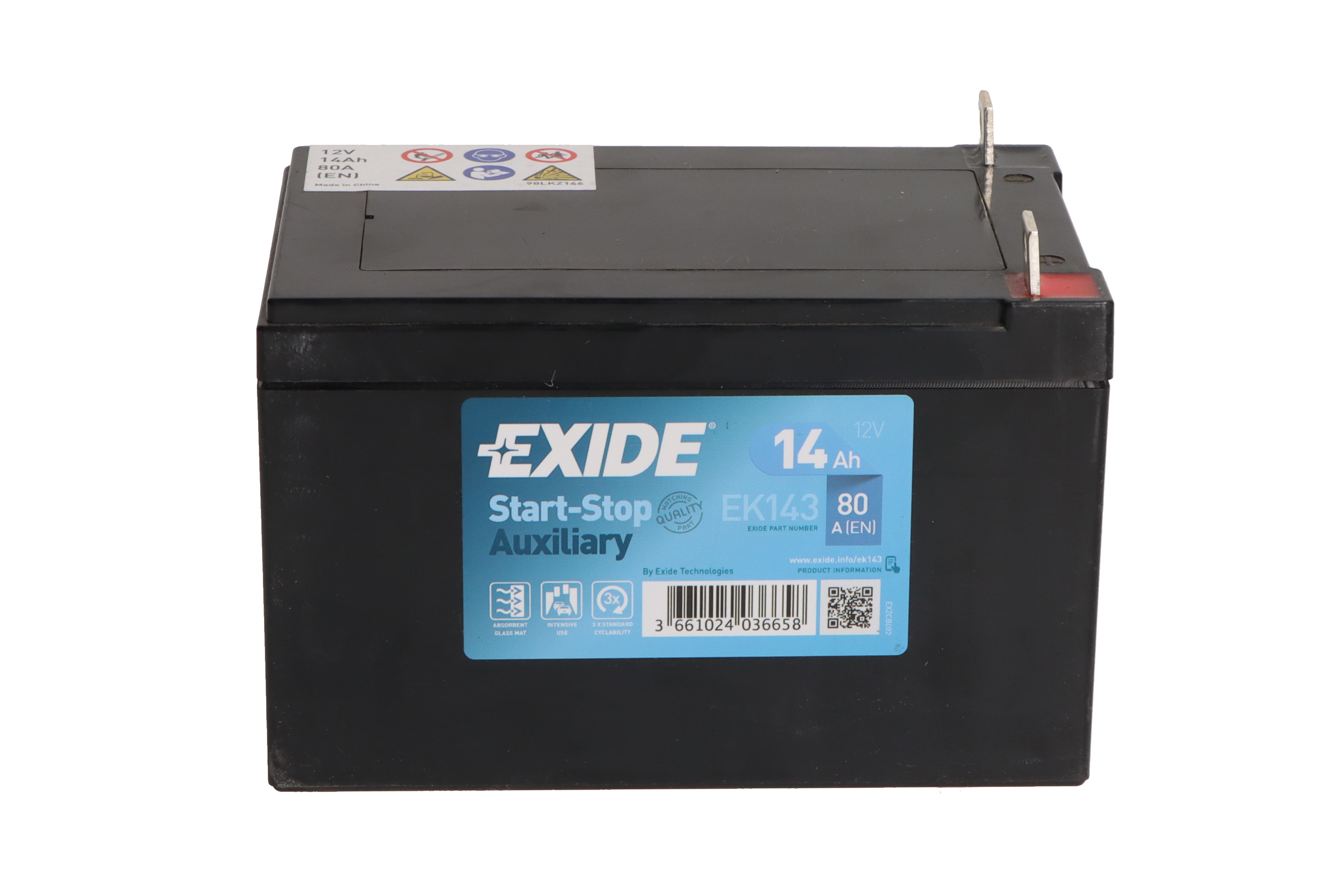 Акумуляторна батарея 14Ah/80A (150x100x100/+L/B0) (Start-Stop AGM/допоміжний) Exide фото 6