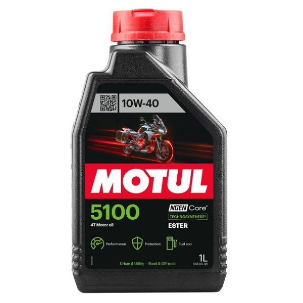 Олива для чотиритактних двигунів MOTUL 5100 10W40 1л, API SM Напівсинтетична збагачений ефірами фото 2