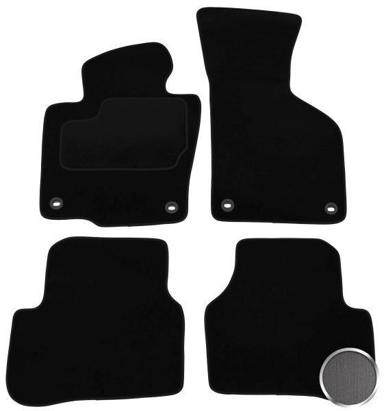 Set Covorase Auto Si Tavita Portbagaj Volkswagen PASSAT B6 (3C2) din 2005-2010, Cauciuc, Protectie Porbagaj, 4x Stickere auto cu Volkswagen