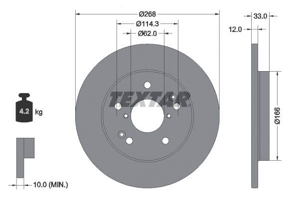 Kočioni disk (Zadnja, Lijeva/Desna) za vozilo BYD DOLPHIN