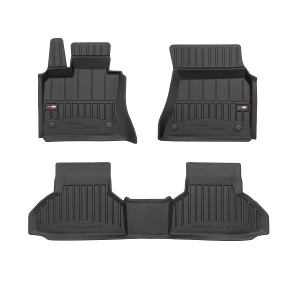 Set Covorase Auto Si Tavita Portbagaj BMW Seria X6 (F16, F86) din 2014-2019, Cauciuc, Protectie Porbagaj, 4x Stickere auto cu BMW