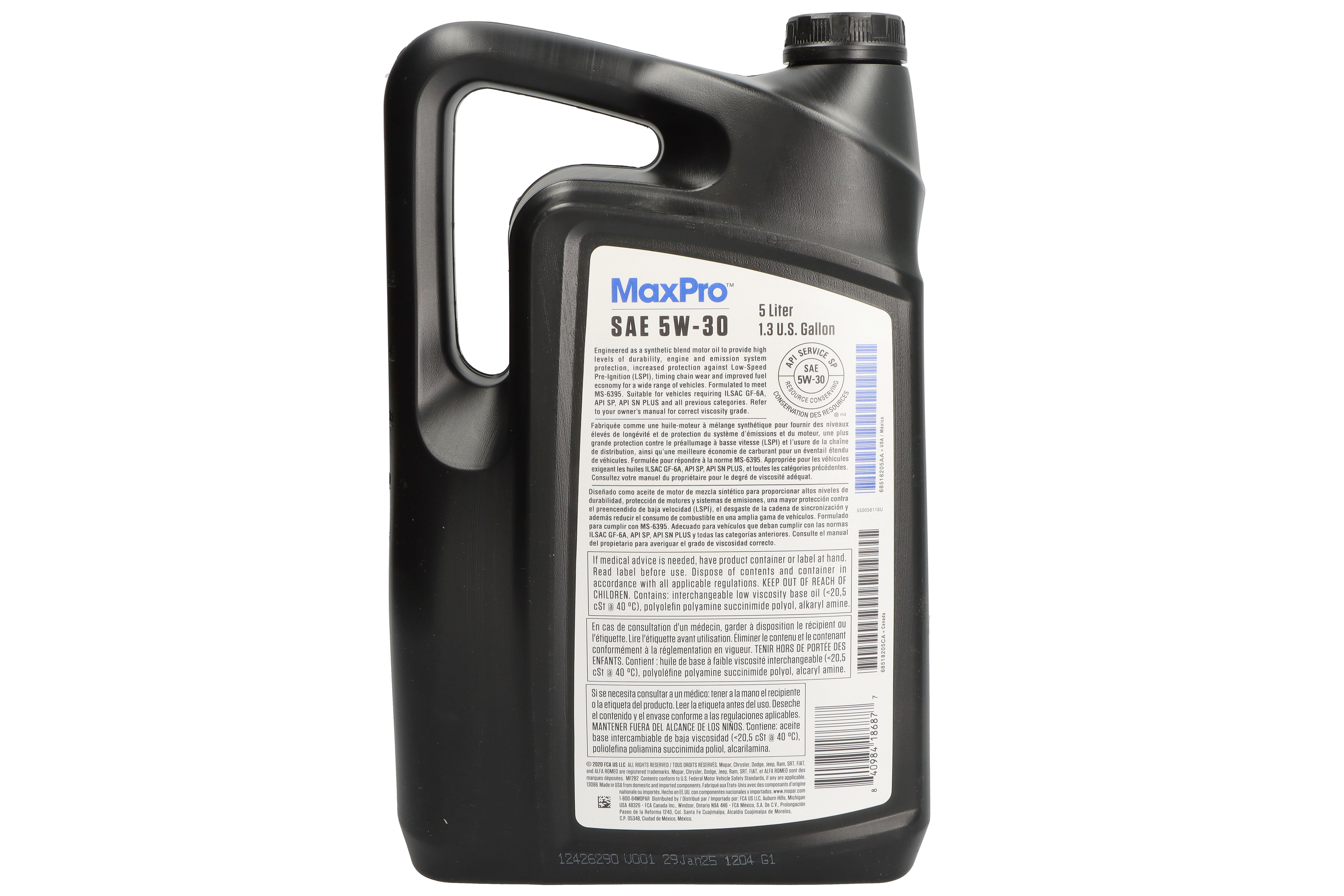 Моторна олива MaxPro (5L) 5W30 ,API SM, CHRYSLER MS-6395 фото 2