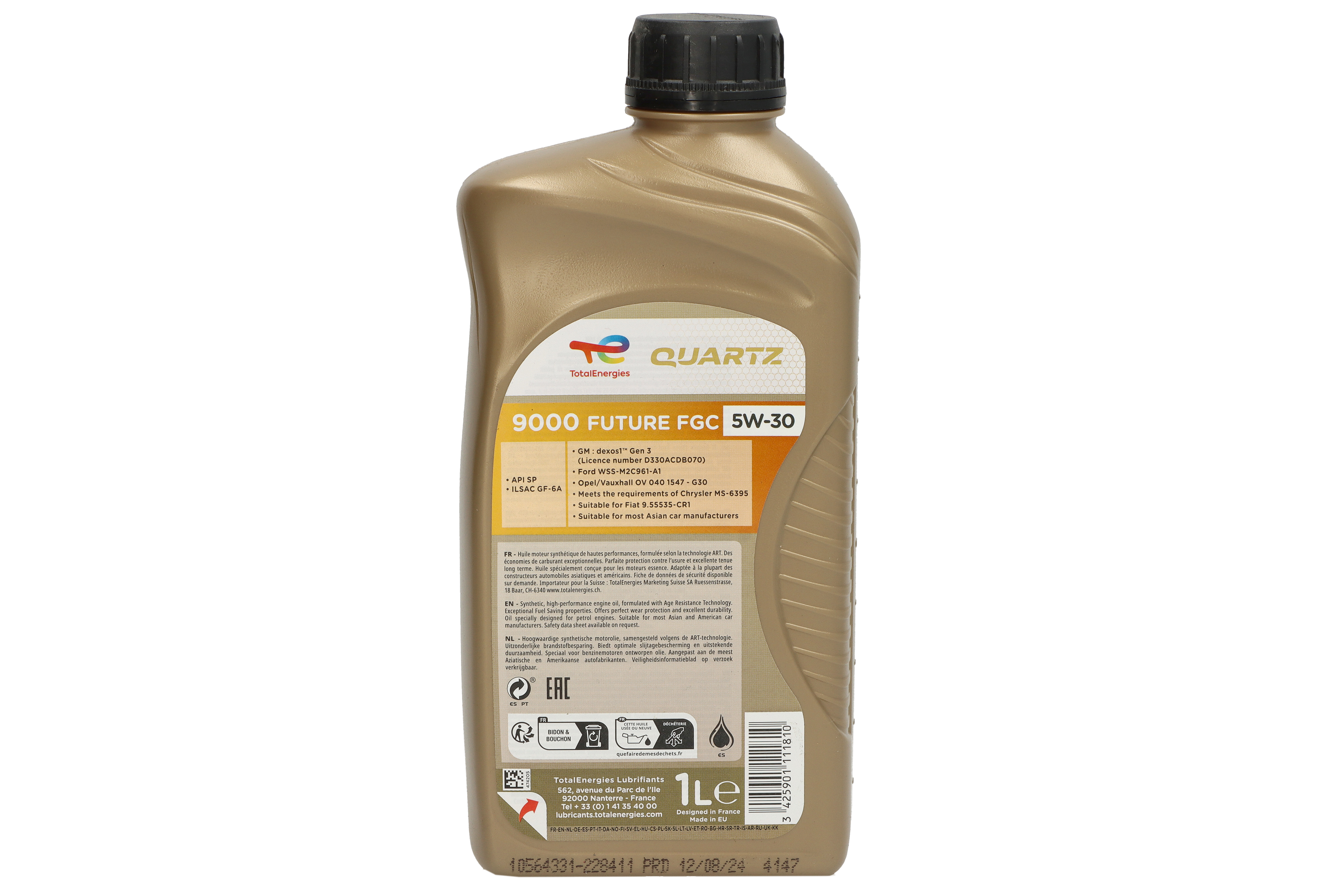 Моторна олива Quartz (5L) 5W30 ,API ILSAC GF-6A, SP, CHRYSLER MS-6395, DEXOS1 GEN3, FIAT 9.55535 CR1, FORD M2C961 A1, OPEL OV0401547-G30 фото 4