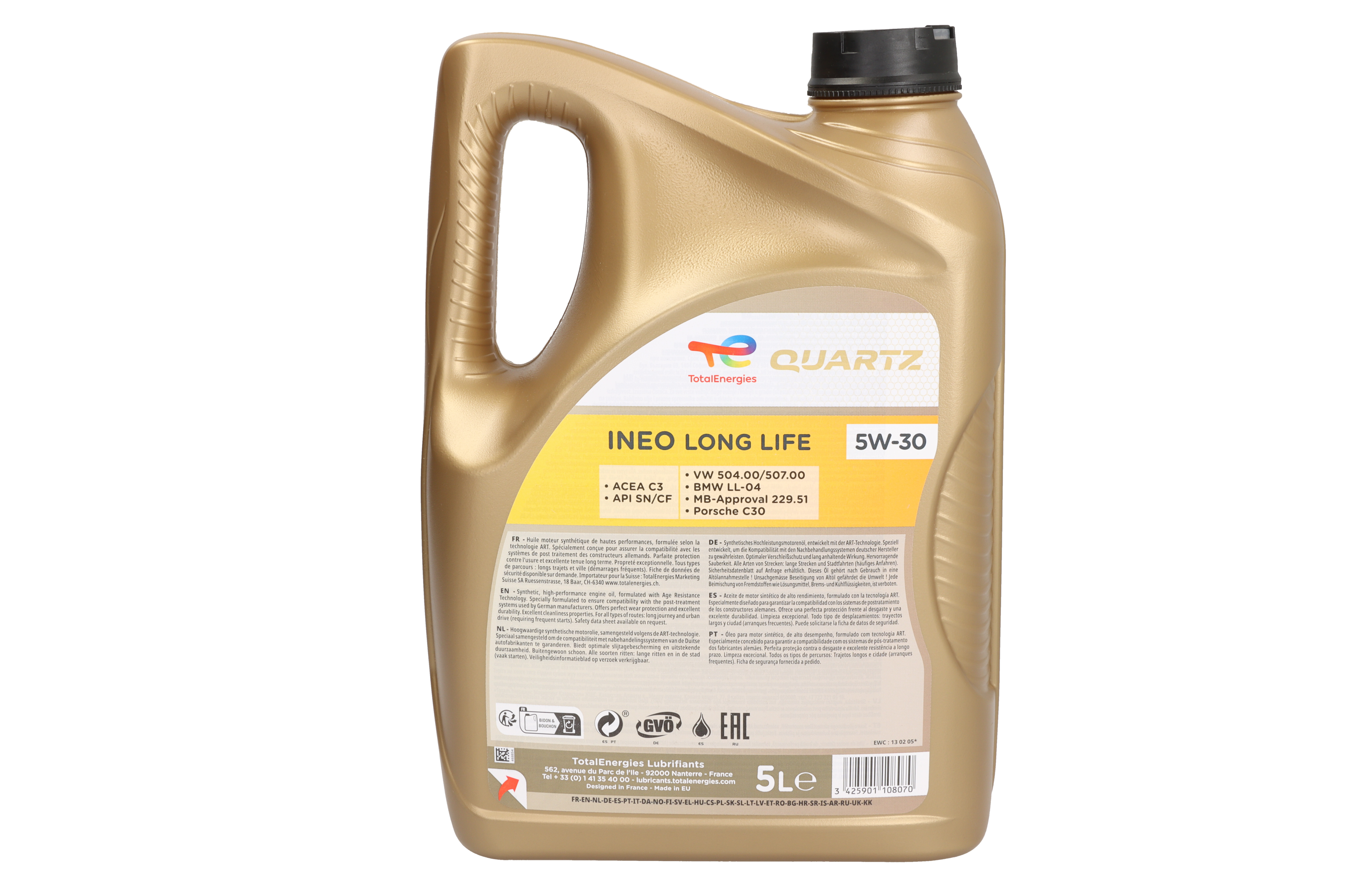 Моторна олива Quartz INEO (1L) 5W30 , BMW LL-04, ISUZU, MB 229.51, PORSCHE C30, VW 504.00, VW 507.00 фото 8