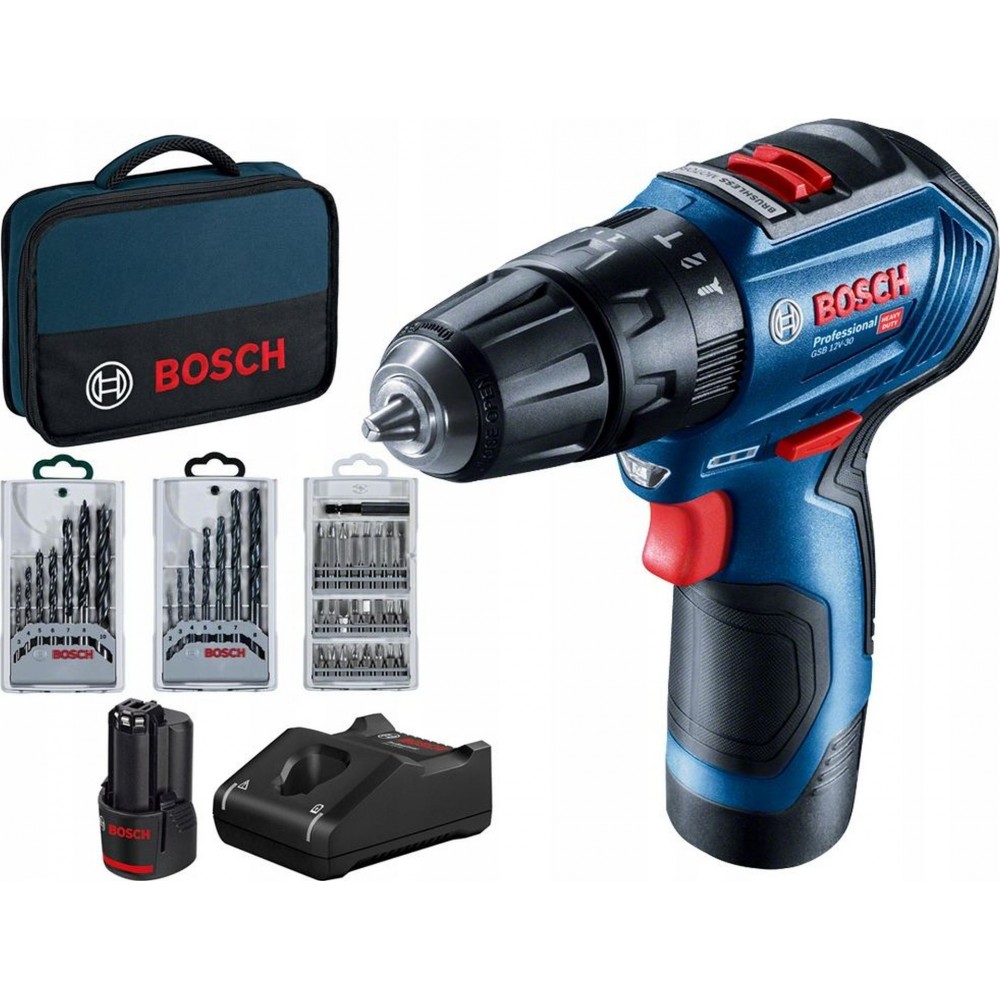 Акум. дриль-шуруповерт GSR 12V-30. БЕЗЩІТКОВИЙ.2 акум. GBA 12V 2. BOSCH (06019G9001) Bosch фото 3