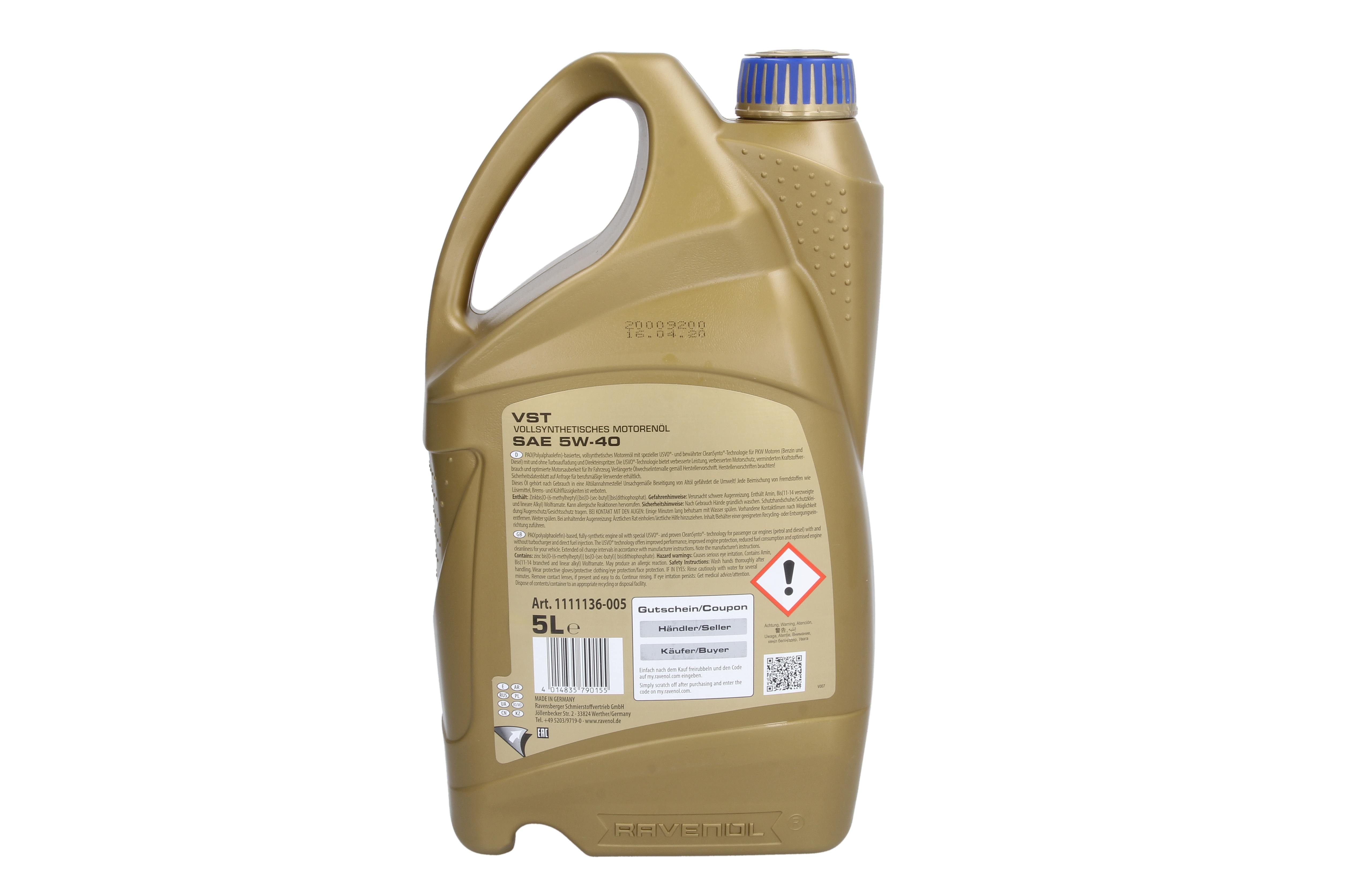 Моторна олива USVO (1L) 5W40 ,API SN+, SP, BMW LL-01, CHRYSLER MS-10725, CHRYSLER MS-10850, CHRYSLER MS-12991, CITROEN B71 2296, FIAT 9.55535 Z2, GM LL-B-025, MB 226.5, MB 229.3, MB 229.5, OPEL LL-B-0 фото 4